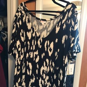 LuLaRoe Xoe jumpsuit/romper b/w animal print